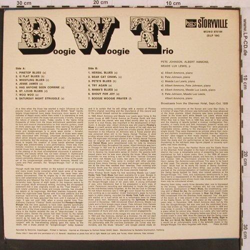 Johnson,Pete/Ammons/M.L.Lewis: Boogie Woogie Trio(1939), Storyville,Promo(670 184), D, Mono,  - LP - Y2436 - 7,50 Euro