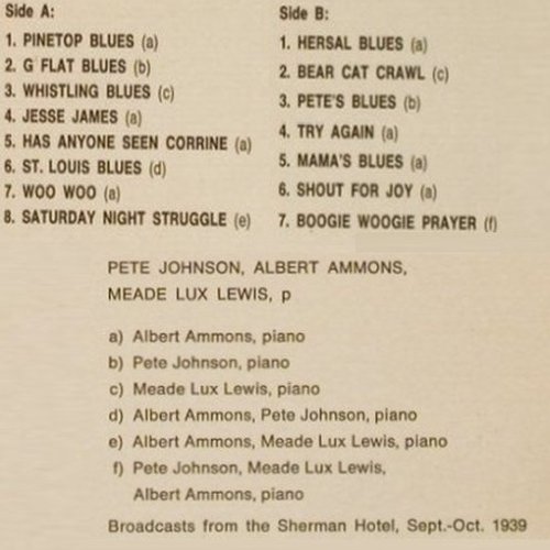 Johnson,Pete/Ammons/M.L.Lewis: Boogie Woogie Trio(1939), Storyville,Promo(670 184), D, Mono,  - LP - Y2436 - 7,50 Euro