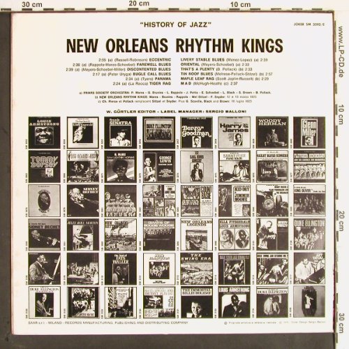New Orleans Rhythm Kings: History Of Jazz, 12 Tr., Joker (SM 3092/E), I, 1971 Typ: LP Best.-Nr.: Y2470 Preis: 6,00 Euro