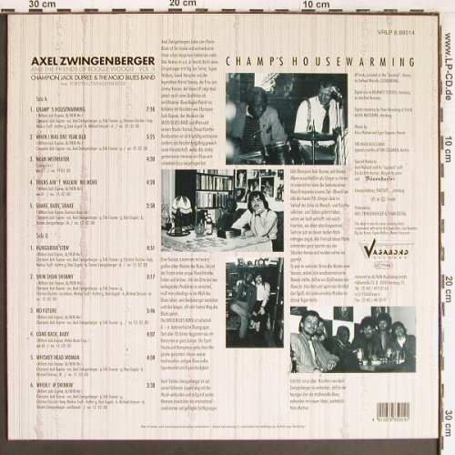 Zwingenberger,Axel & Friends o.Boog: Champ's Housewarming,sign., Vagabond Rec. (VRLP 8.88014), D,vg+/m-, 1988 Typ: LP Best.-Nr.: Y2767 Preis: 9,00 Euro