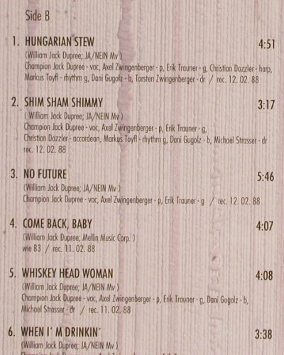 Zwingenberger,Axel & Friends o.Boog: Champ's Housewarming,sign., Vagabond Rec. (VRLP 8.88014), D,vg+/m-, 1988 Typ: LP Best.-Nr.: Y2767 Preis: 9,00 Euro