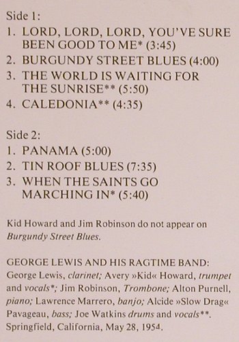 Lewis,George: In Concert (1957), FS-New, Storyville, Ri (SLP 4022), US Typ: LP Best.-Nr.: Y2842 Preis: 12,50 Euro