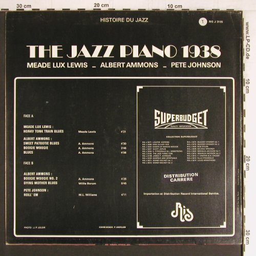 V.A.The Jazz Piano 1938: Meade Lux Lewis, A.Ammons..., Risiko (RIS J 3105), I, 1975 Typ: LP Best.-Nr.: Y3071 Preis: 6,00 Euro