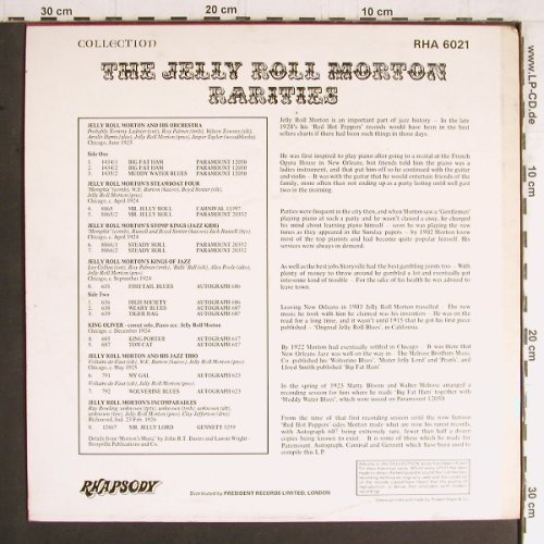 Morton,Jelly Roll: The J.R.Morton Rarities, Rhapsody (RHA 6021), UK Typ: LP Best.-Nr.: Y3583 Preis: 5,00 Euro