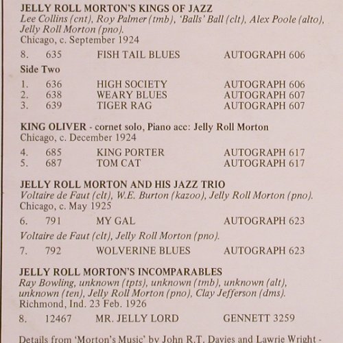Morton,Jelly Roll: The J.R.Morton Rarities, Rhapsody (RHA 6021), UK Typ: LP Best.-Nr.: Y3583 Preis: 5,00 Euro