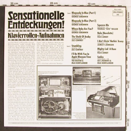 V.A.Klavierrollen-Aufnahmen: Sensationelle Entdeckungen!(1959), RCA (26.21563 AG), D, Ri Typ: LP Best.-Nr.: Y5650 Preis: 7,50 Euro