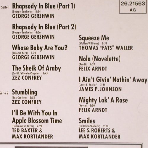 V.A.Klavierrollen-Aufnahmen: Sensationelle Entdeckungen!(1959), RCA (26.21563 AG), D, Ri Typ: LP Best.-Nr.: Y5650 Preis: 7,50 Euro