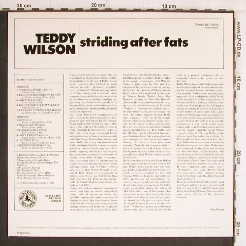Wilson,Teddy: Striding After Fats, Black Lion (BLP 30156), NL, 1974 Typ: LP Best.-Nr.: Y6205 Preis: 9,00 Euro