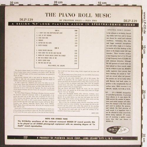 Phantom Foley Plus Two: The Piano Roll Magic of, vg+/m-, Design (DLP-139), US Typ: LP Best.-Nr.: Y6807 Preis: 6,00 Euro