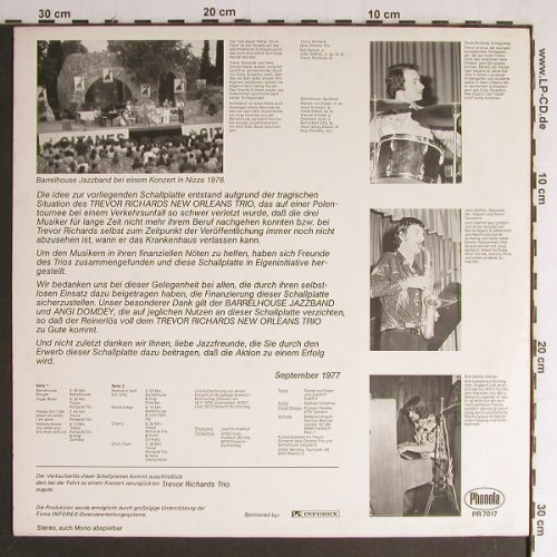Richards,Trevor  New Orleans Trio: Drum Face, Barrelhouse, Angi Domday, Phonola Records (PR 7017), D, 1977 Typ: LP Best.-Nr.: Y7020 Preis: 7,50 Euro