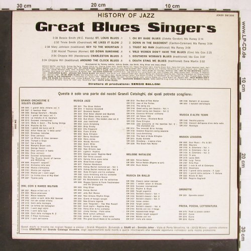 V.A.Great Blues Singers: Bessie Smith... Sara Martin, Joker (SM 3098), I, 1971 Typ: LP Best.-Nr.: Y7430 Preis: 7,50 Euro