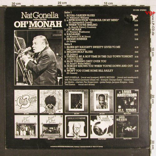 Gonella,Nat and Berry Bryden...: Oh,Monah with Ted Easton's(Live), 2001, Ri(201.096), D, Ri, 1973 - LP - Y7740 - 7,50 Euro