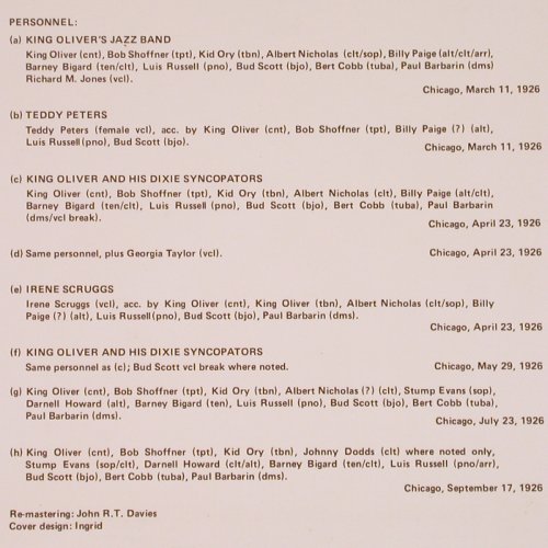 King Oliver: Volume 1, Classic Jazz Masters (CJM 19),  Typ: LP Best.-Nr.: Y8141 Preis: 7,50 Euro
