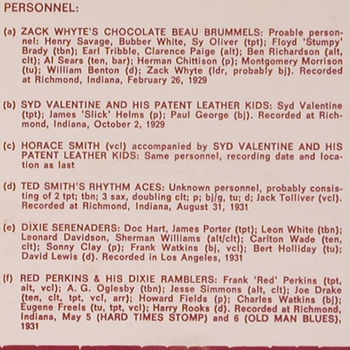 Zack Whyte & his Chocolate BeauBrum: The Territory Bands, Classic Jazz Masters (CJM 10), m-/vg+ Typ: LP Best.-Nr.: Y8142 Preis: 7,50 Euro