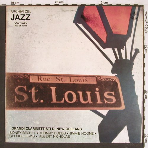 V.A.I Grandi Clarinettisti di NewOr: Sidney Bechet... George Lewis, Variety/Archivi d.J. (REL-ST 19145), I, 1973 Typ: LP Best.-Nr.: Y8160 Preis: 6,00 Euro
