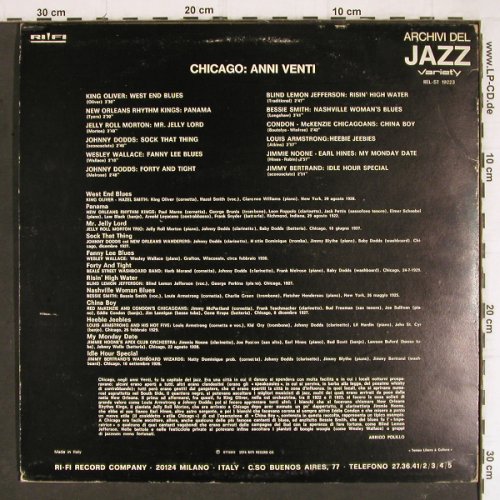 V.A.Chicago:Anni Venti: King Oliver... Jimmy Berrand, Variety/Archivi d.J. (REL-ST 19223), I, m-/vg+, 1974 Typ: LP Best.-Nr.: Y8166 Preis: 7,50 Euro