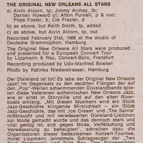 New Orleans All Stars: The New Original, Polydor Int. (623 217), D, 1966 Typ: LP Best.-Nr.: Y8189 Preis: 9,00 Euro
