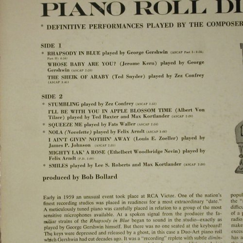 V.A.Piano Roll Discoveries: 10 Tr., vg+/VG-, toc, RCA (LPM-2058), US, 1959 Typ: LP Best.-Nr.: Y824 Preis: 5,00 Euro