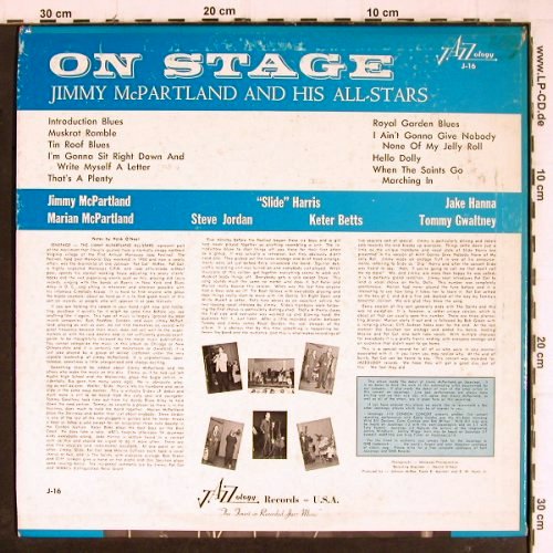 McPartland,Jimmy: On Stage, vg+/m-, Jazzology (J-16), US Typ: LP Best.-Nr.: Y8292 Preis: 7,50 Euro