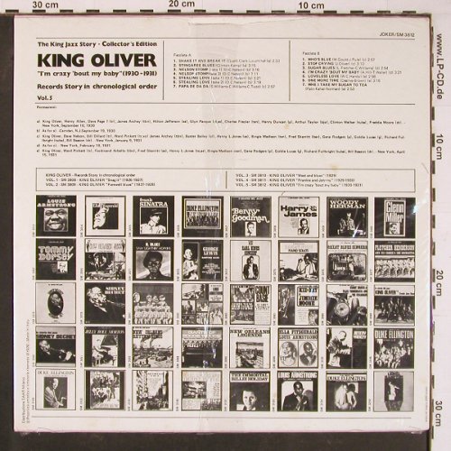 King Oliver: Vol.5,I'm Crazy'Bout My Baby, 30-31, Joker(SM 3812), I, 1976 - LP - Y836 - 7,50 Euro