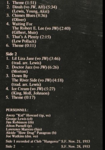 Lewis,George: At Club Hangover (1953),FS-New, Storyville (SLP-4061), CDN, 1979 Typ: LP Best.-Nr.: Y8384 Preis: 12,50 Euro