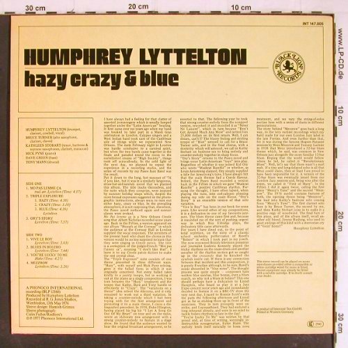 Lyttelton,Humphrey: Hazy Crazy & Blue (1976), Black Lion (INT 147.005), D, Ri, 1977 Typ: LP Best.-Nr.: Y8392 Preis: 7,50 Euro
