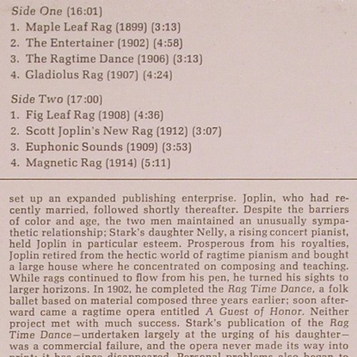 Rifkin,Joshua: Piano Rags By Scott Joplin Vol.l, Elektra (ELK 32 005), D, 1974 Typ: LP Best.-Nr.: Y8406 Preis: 6,00 Euro