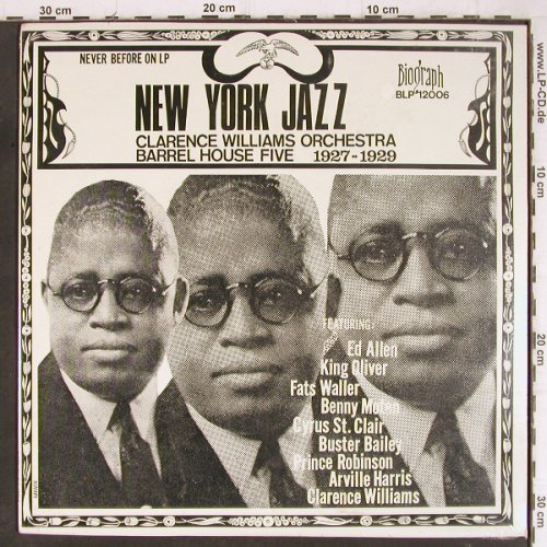 Williams,Clarence  Orchestra: New York Jazz 1927-29, FS-New, Mono, Biograph (BLP-12006), US, sealed Typ: LP Best.-Nr.: Y8449 Preis: 12,50 Euro