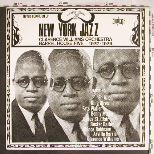 Williams,Clarence  Orchestra: New York Jazz 1927-1929, Biograph, Ri (6370 908), UK - Mono Typ: LP Best.-Nr.: Y8450 Preis: 7,50 Euro
