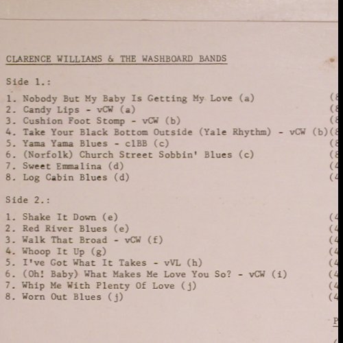 Williams,Clarence: & Washboard Bands (1927-30)vg+/vg-, Collector's Classics (CC 22), DK Typ: LP Best.-Nr.: Y8465 Preis: 5,00 Euro
