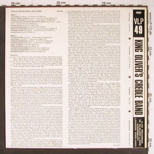 King Oliver's Creole Jazz Band: Same (1923), VJM (VLP 49), UK, 1977 Typ: LP Best.-Nr.: Y8664 Preis: 7,50 Euro