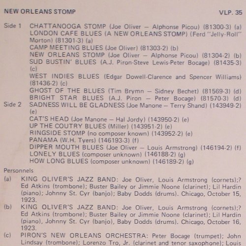 V.A.New Orleans Stomp: King Oliver's J.B... Alberta Brown, VJM (VLP 35), UK Typ: LP Best.-Nr.: Y8666 Preis: 7,50 Euro