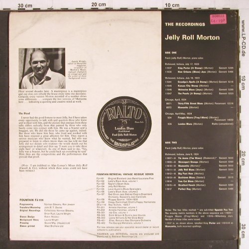 Morton,Jelly Roll: presenting 19 rare rec.o piano solo, Fountain (FJ 104), UK, Foc Typ: LP Best.-Nr.: Y8670 Preis: 6,00 Euro