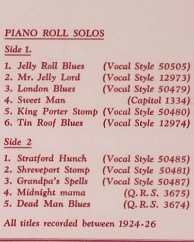 Morton,Jelly Roll: Piano Roll Solos (1924-26) m-/vg+, Collector's Classics (CC 7), UK Typ: LP Best.-Nr.: Y8671 Preis: 6,00 Euro