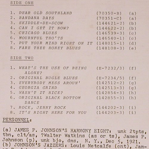 Johnson,James P. & Perry Bradford: 1921-1929, w.Fats Waller, m-/vg-, Arcadia(2009), CDN,  - LP - Y8766 - 5,00 Euro