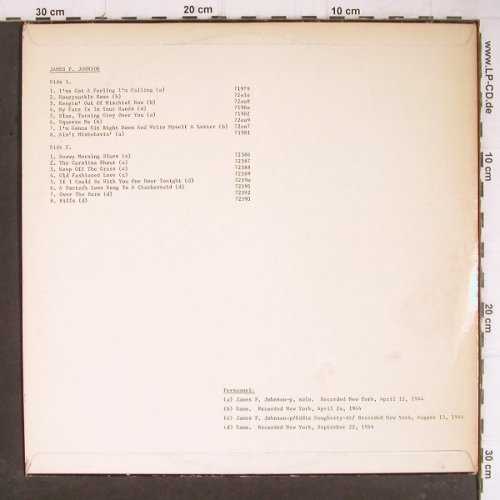 Johnson,James P.: Same (1944),  m-/vg+, Jazz Piano(JP 5004), , 1971 - LP - Y8768 - 5,00 Euro