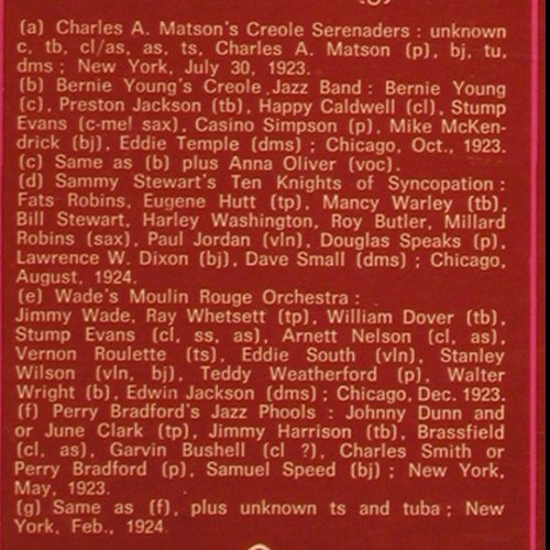 V.A.New York and Chicago Jazz: Matson' Creole Serenaders..u.a.1923, BYG, Vol.29 (529.079), F Typ: LP Best.-Nr.: Y8786 Preis: 7,50 Euro
