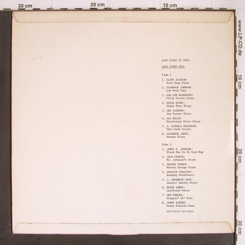 V.A.Jazz Piano Rolls: Cliff Jackson... Jimmy Blythe, Jazz Piano (JP 5001/5002), (Vol.1vg+) Typ: LP*2 Best.-Nr.: Y9198 Preis: 6,00 Euro