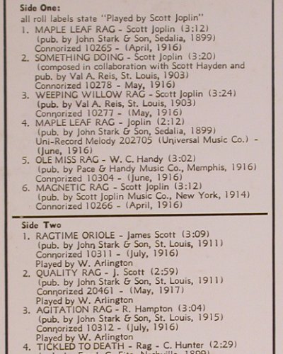 Joplin,Scott: 1916-Classic Solos..and others from, Biograph(BLP-1006Q), US, 1974 - LP - Y9199 - 6,00 Euro