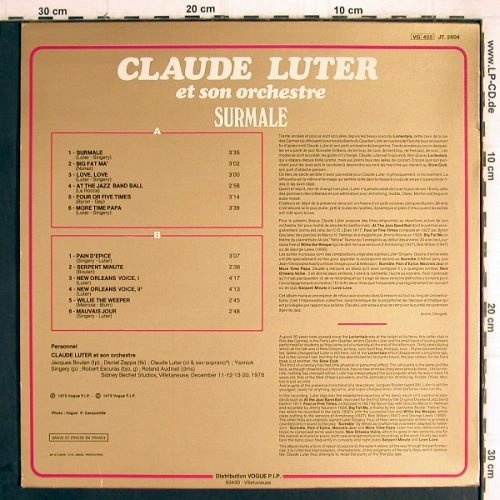 Luter,Claude & Son Orchestre: Surmale, Jazz Today 4 / Vogue (JT.2604), F, 1979 Typ: LP Best.-Nr.: Y9557 Preis: 7,50 Euro