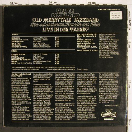 Old Merry Tale Jazzband: Live in der Fabrik,Foc, Intercord/aamok (28 560-1U), D, 1973 Typ: LP Best.-Nr.: Y9793 Preis: 7,50 Euro