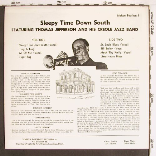 Jefferson,Thomas & his Creole J.B.: Sleepytime down south, Maison Bourbon(MB1 / NR5471), US, 1975 - LP - Y9942 - 15,00 Euro