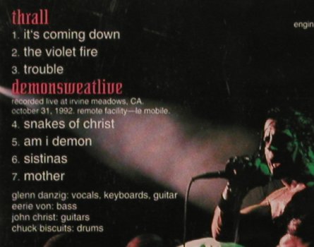 Danzig: Thrall-Demonseatlive, 7Tr., Def American, EU, 1993 Typ: CD Best.-Nr.: 50354 Preis: 5,00 Euro