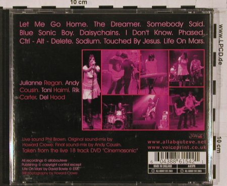 All About Eve: Cinemasonic, Jamtart (aaevp8), UK, 2003 Typ: CD Best.-Nr.: 51228 Preis: 10,00 Euro