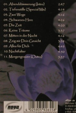 Mondsucht: Für die Nacht Gemacht, Alice in../Nova, , 2002 Typ: CD Best.-Nr.: 52132 Preis: 10,00 Euro