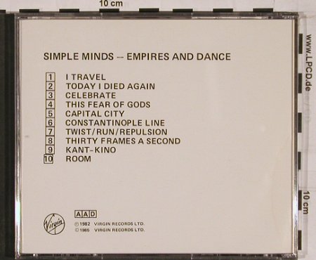Simple Minds: Empires and Dances'82, Virgin(CDV2247), UK, 1985 - CD - 53581 - 10,00 Euro