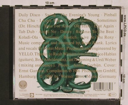 Yello: 1980-1985 New Mix In One Go, Vertigo (826 773-2 Q), D, 1986 Typ: CD Best.-Nr.: 55358 Preis: 10,00 Euro
