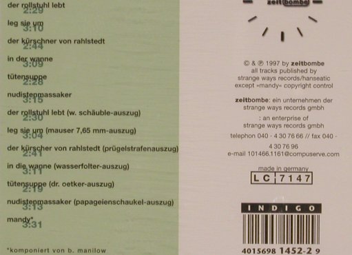 Stalin: Weisser Müll, Zeitbombe (tick 002), D, 1997 Typ: CD Best.-Nr.: 56106 Preis: 7,50 Euro