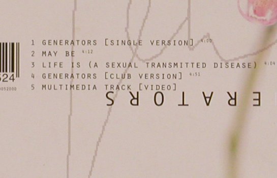 Deine Lakaien: Generators*2+2+Video, Digi, Columb., A, 2001 Typ: CD5" Best.-Nr.: 56927 Preis: 2,50 Euro