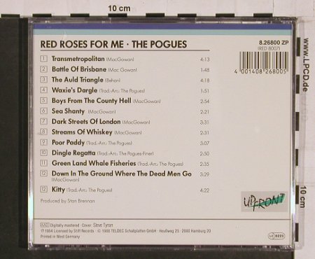 Pogues: Red Roses For Me(84), Upfront / Teldec(8.26800 ZP), D, 1988 - CD - 57130 - 10,00 Euro
